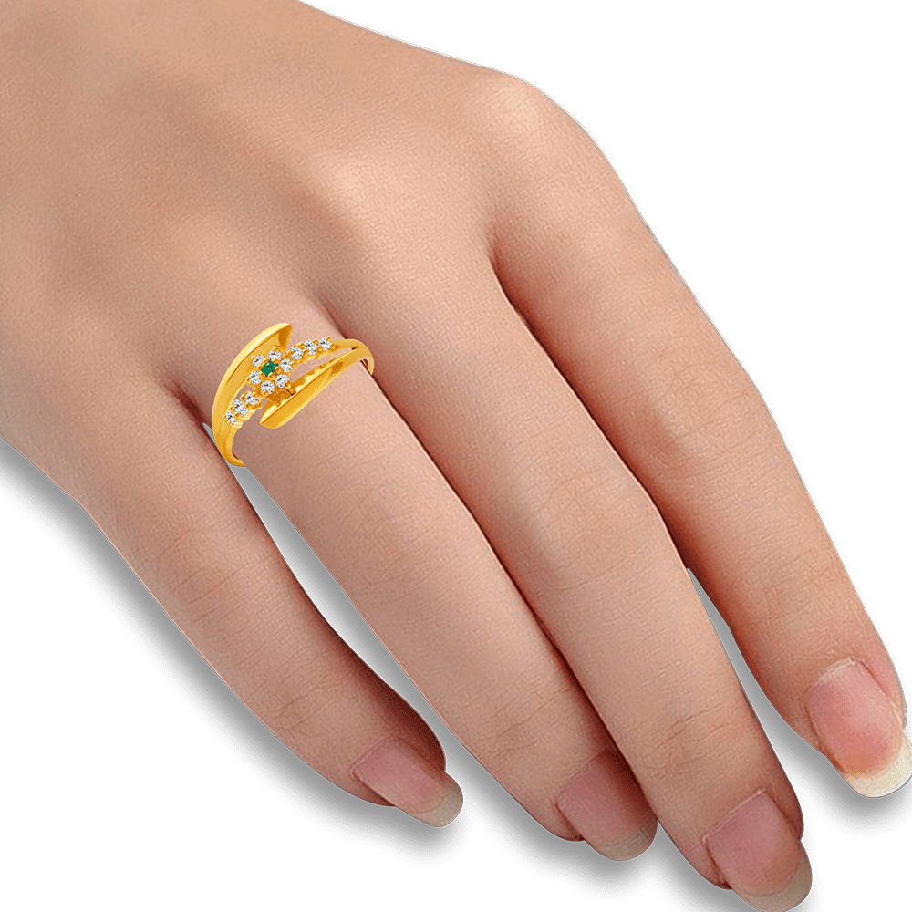 Buy Dainty 14KT Yellow Gold Finger Ring Online | ORRA
