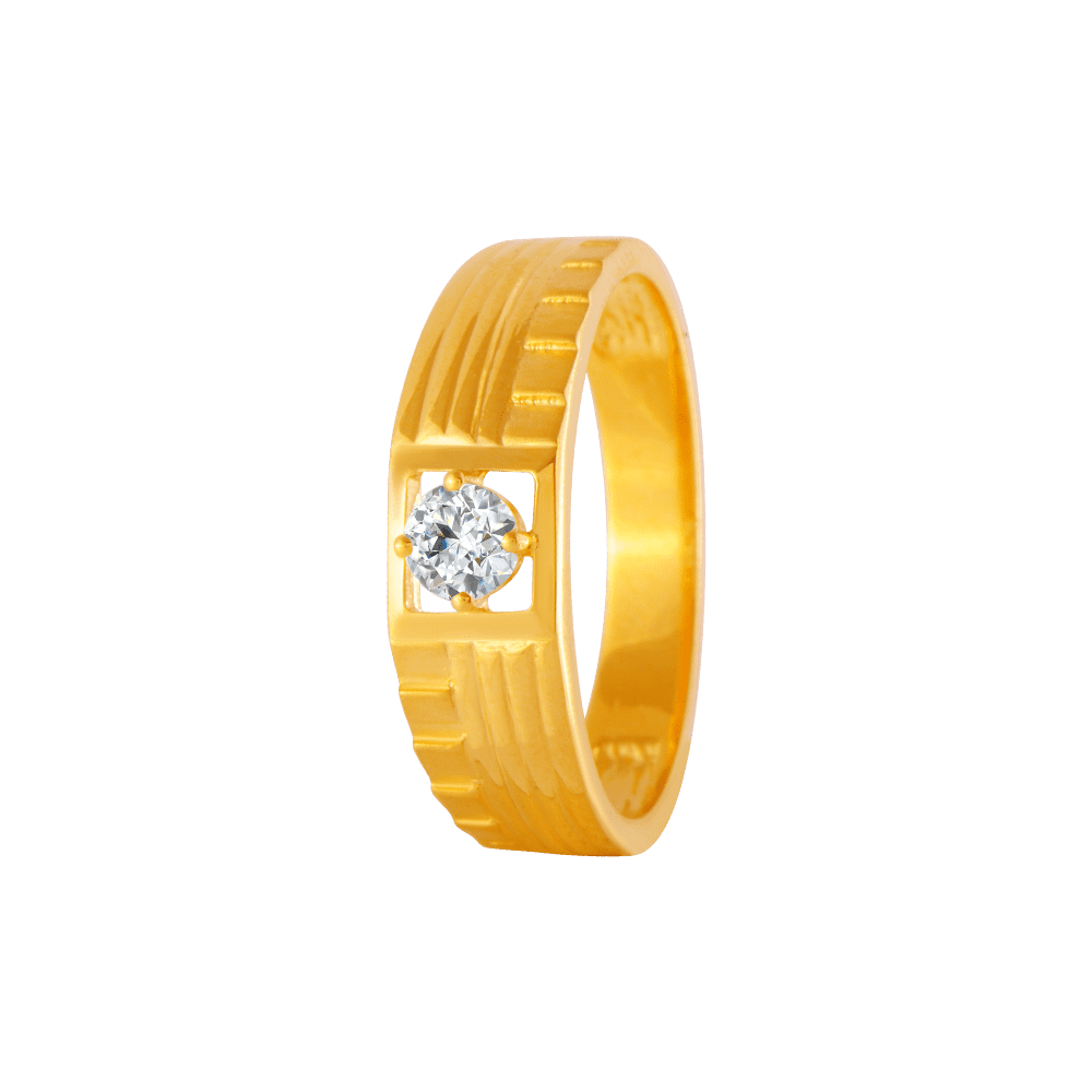 PC Chandra Jewellers 14K Yellow Gold and American Diamond Stars Two Finger  Ring for Women 14kt Yellow Gold ring Price in India - Buy PC Chandra  Jewellers 14K Yellow Gold and American