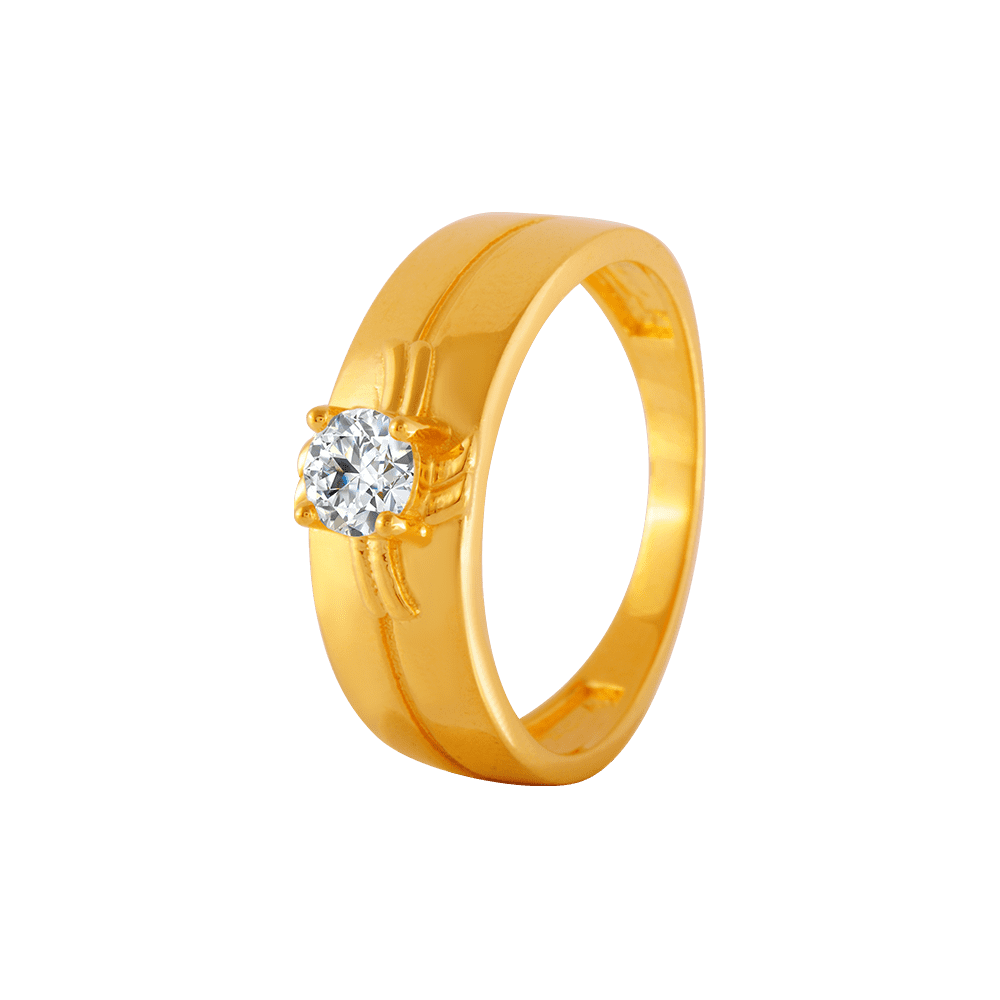 Men's Diamond Solitaire Engagement Ring 9K Yellow Gold British Made  Hallmarked | eBay