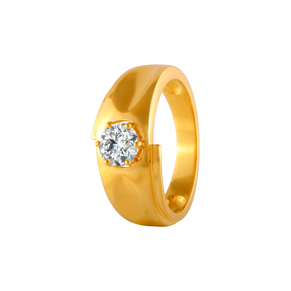 P.C. Chandra Jewellers 14KT Yellow Gold American Diamond Ring for  Women(Gold & Yellow) : Amazon.in: Fashion