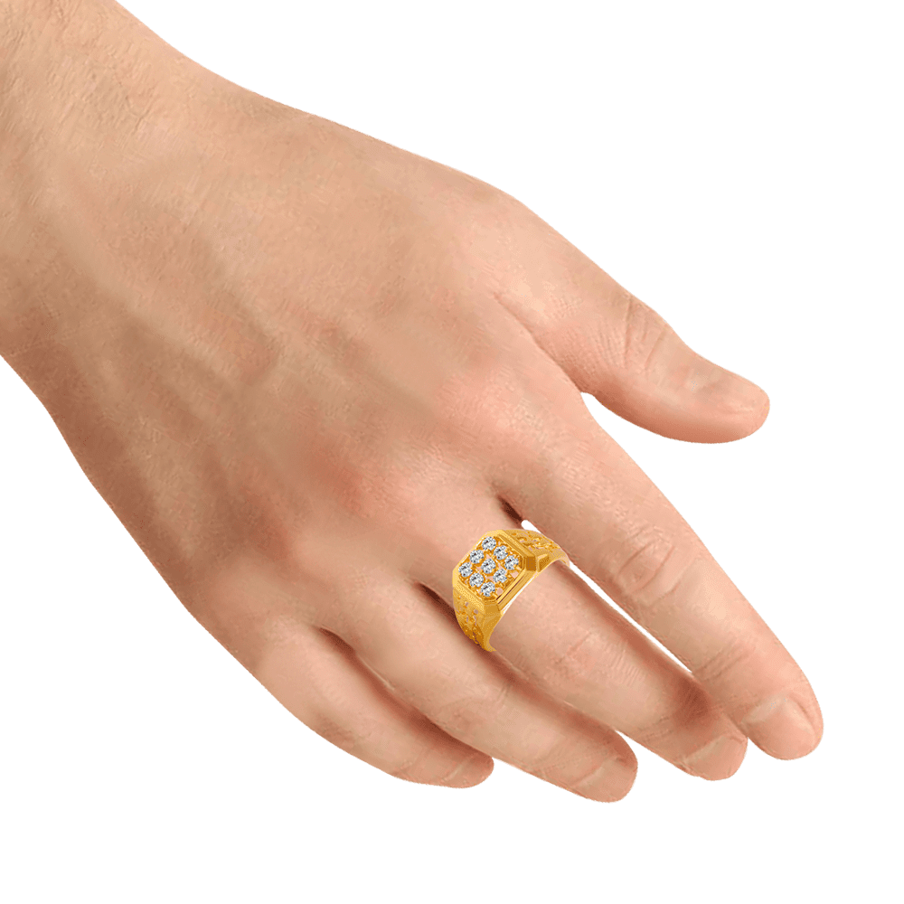 Duetto Signet Ring - Green & Salt and Pepper | Mens ring designs, Mens  engagement rings diamond, Men diamond ring
