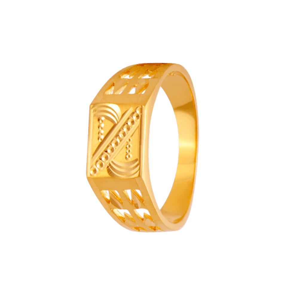 18 karat yellow gold wedding rings with matt and shiny finish - Itai  Diamonds