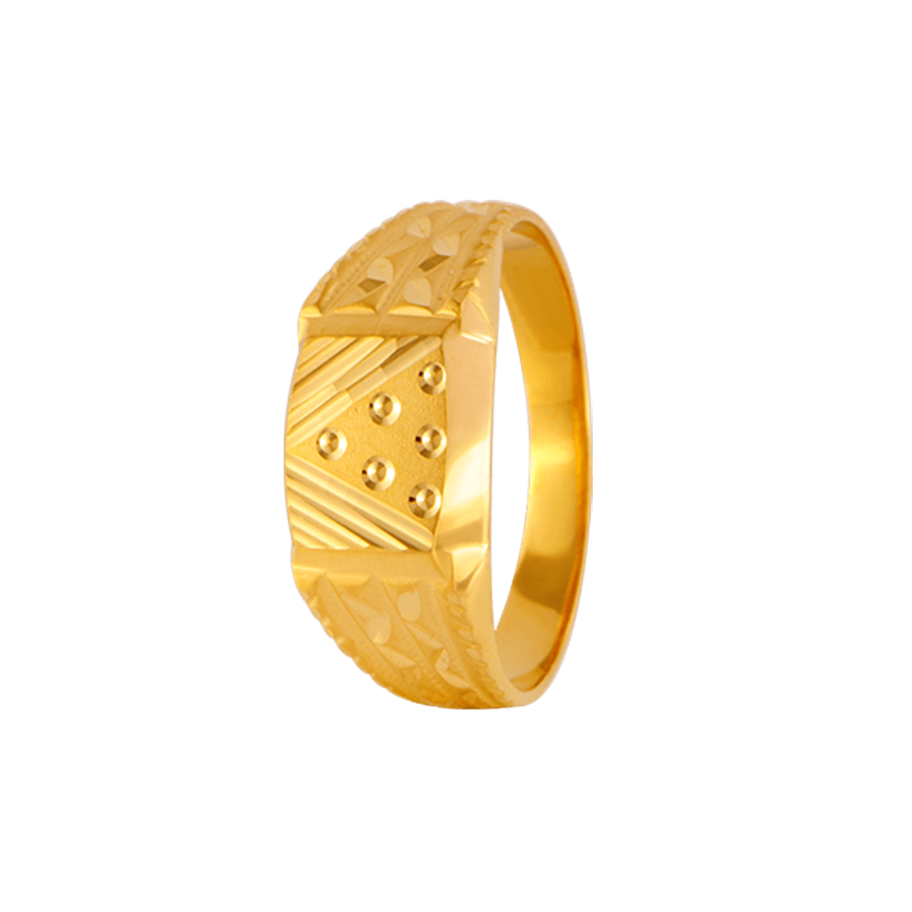 Captivating Multifinish Gold Finger Ring for Men