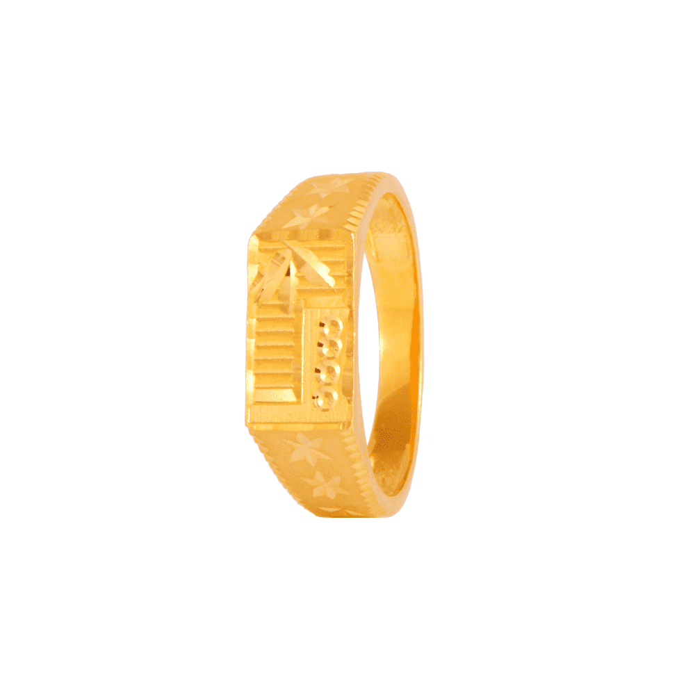 Single Diamond Statement Mens Gold Ring 3D Model - MicroCAD