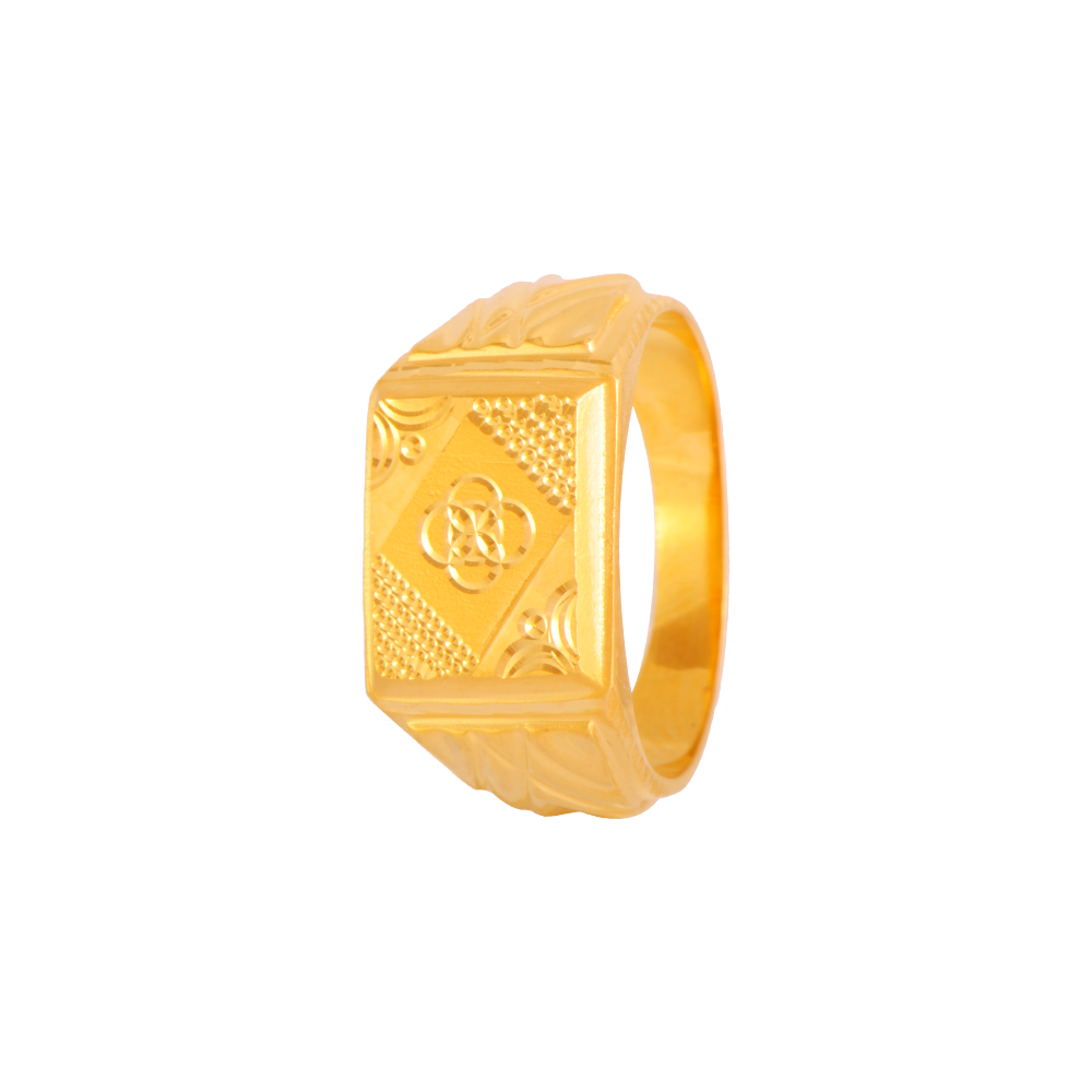 Wide yellow-gold plated band ring with crocodile detailing | THOMAS SABO