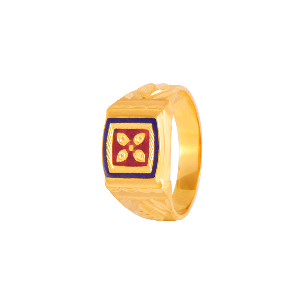 P.C. Chandra Jewellers 22k (916) BIS Hallmark Yellow Gold Ring for Men  (Size 14) - 3.96 Grams : Amazon.in: Fashion
