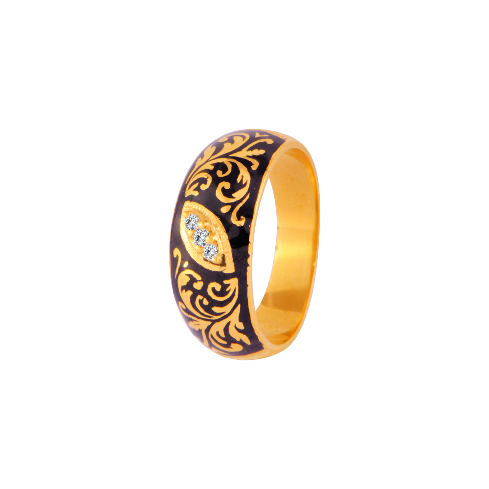 Men Structure Gold Ring-saigonsouth.com.vn
