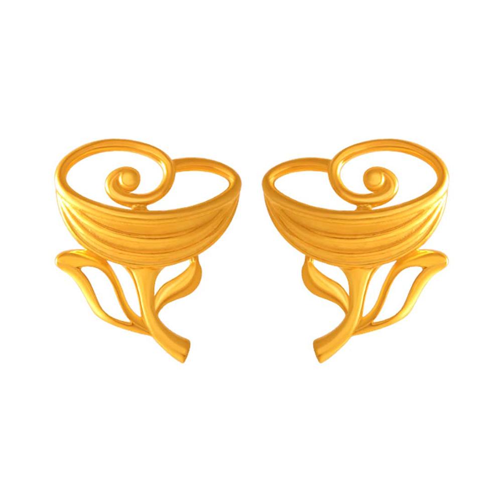 22K Rose Style Gold Earrings