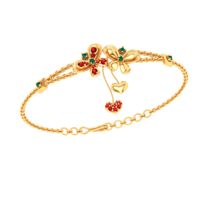 P.C. Chandra Jewellers 18KT (750) Yellow Gold & Diamond Bracelet for Women  - 2.9 Grams : Amazon.in: Fashion