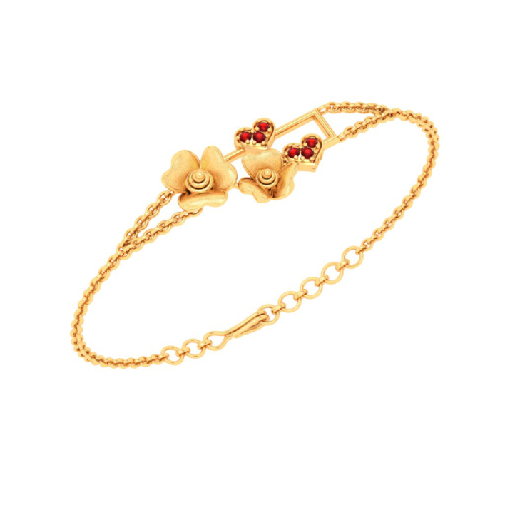 14k- gold and diamond bracelet with cute little star motif designed by PC  Chandra jewellers
