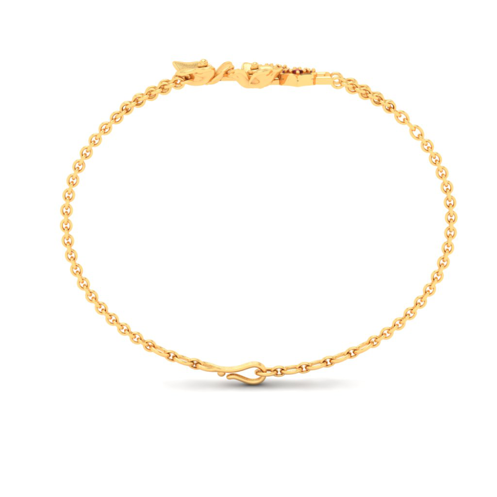 Magnificent 14k yellow gold heartbeat bracelet for women crafted by P C  Chandra jewellers