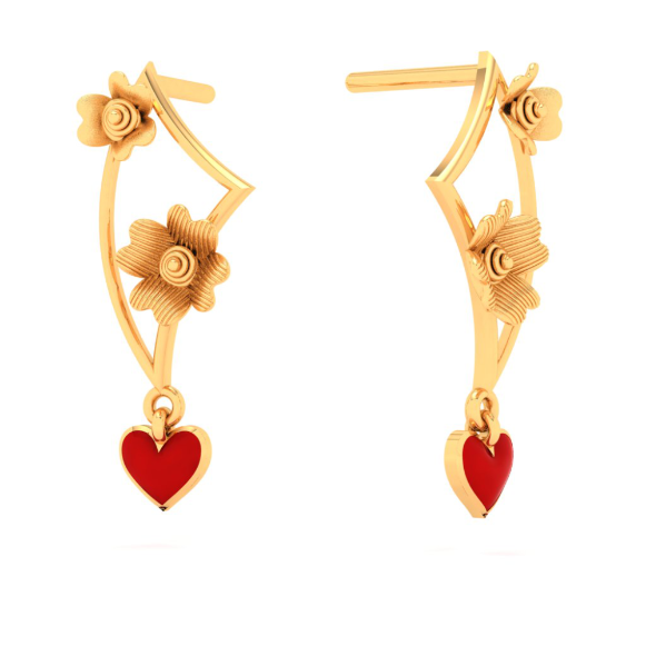 Update more than 176 heart design gold earrings