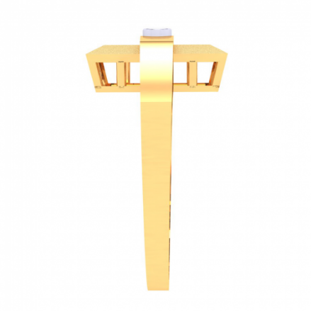 Square Shape Male Gold Ring With White Stone
From Goldlite Collection