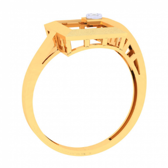 Square Shape Male Gold Ring With White Stone
From Goldlite Collection