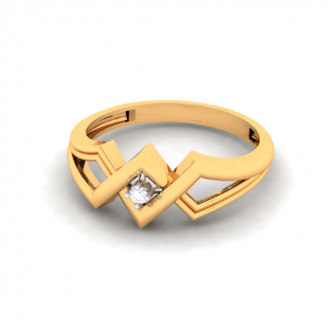 Exclusive Interweaved Male Gold Ring With White Stone
From Goldlite Collection 