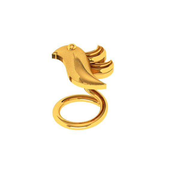 22KT Bird Shaped Gold Nose Pin Design