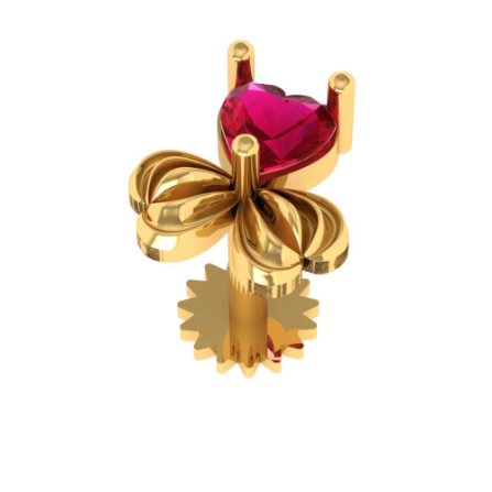 22KT Poila Boisakh Special Floral Design Gold Nose Pin