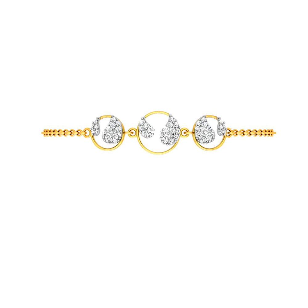 Buy 18Kt Diamond Light Weight Designer Ladies Bracelet 177VG1554 Online  from Vaibhav Jewellers