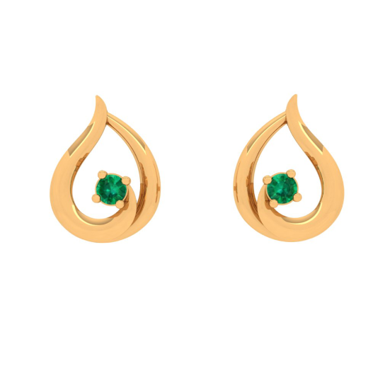Floral Design Tops Women Gold White Stone Earring at Rs 24600/pair in  Mangalore