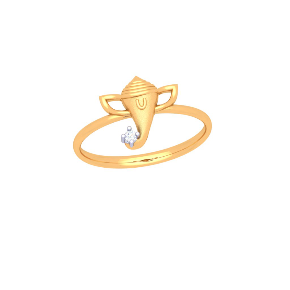 Buy quality 22 carat gold lord ganesha symbol casting rings RH-GR741 in  Ahmedabad