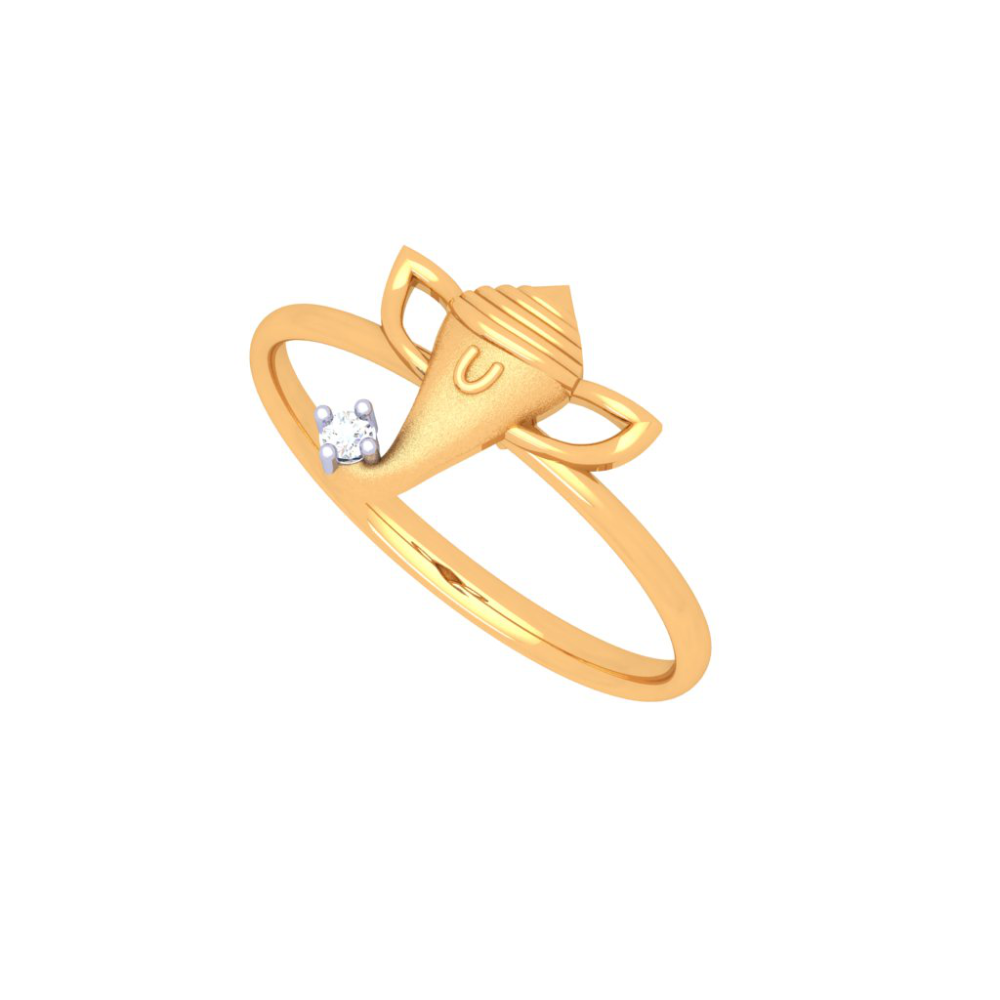 Buy Impon Gold Design Plain Ganesh Ring Gold for Ladies