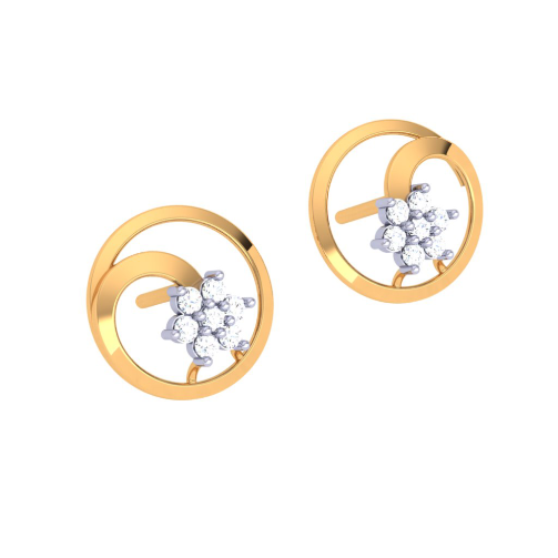 Round-Shaped Latest Design Of Gold Earrings
