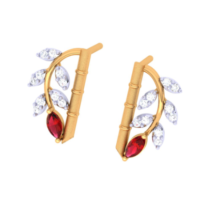 22KT Unique Multiple Stone-Studded Gold Earrings For You