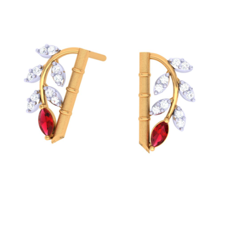 22KT Unique Multiple Stone-Studded Gold Earrings For You