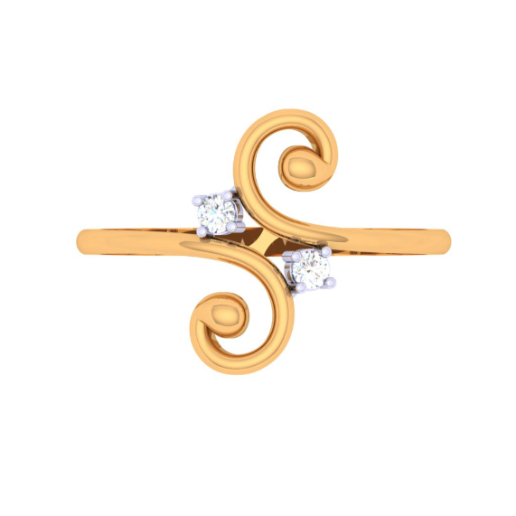Spiral 18K gold White Sapphire ring | Natalie Barat Design