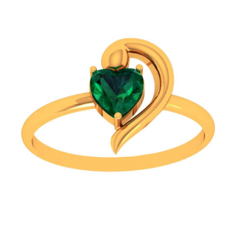Colormerchants - 14K Yellow Gold Small Diamond Heart Ring