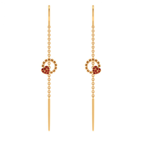 Fiery Red Sparkle in 22KT Gold Earrings – RANKA JEWELLERS