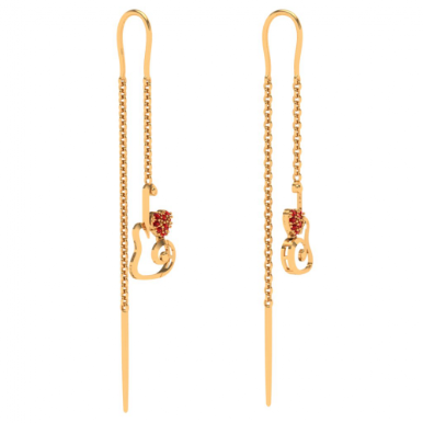 Gold Sui Dhaga Drop Earring at Rs 22500/pair | Gold Earrings in Rewari |  ID: 23197205212