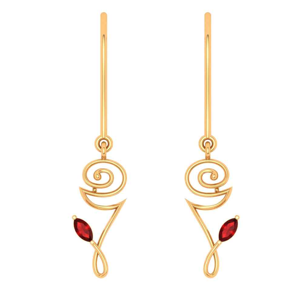 Buy 350+ Plain Gold Earrings Online?from PC Chandra Jewellers