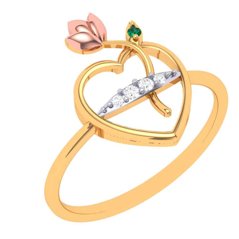 PC Chandra Jewellers Flower with Red Stone 14kt Yellow Gold ring Price in  India - Buy PC Chandra Jewellers Flower with Red Stone 14kt Yellow Gold ring  online at Flipkart.com