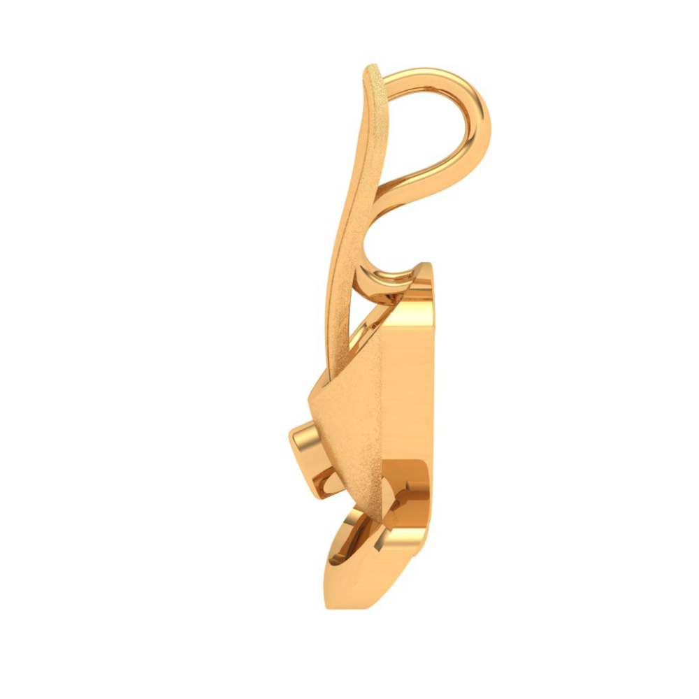 Crystal Studded Diya 18K Gold Pendant 