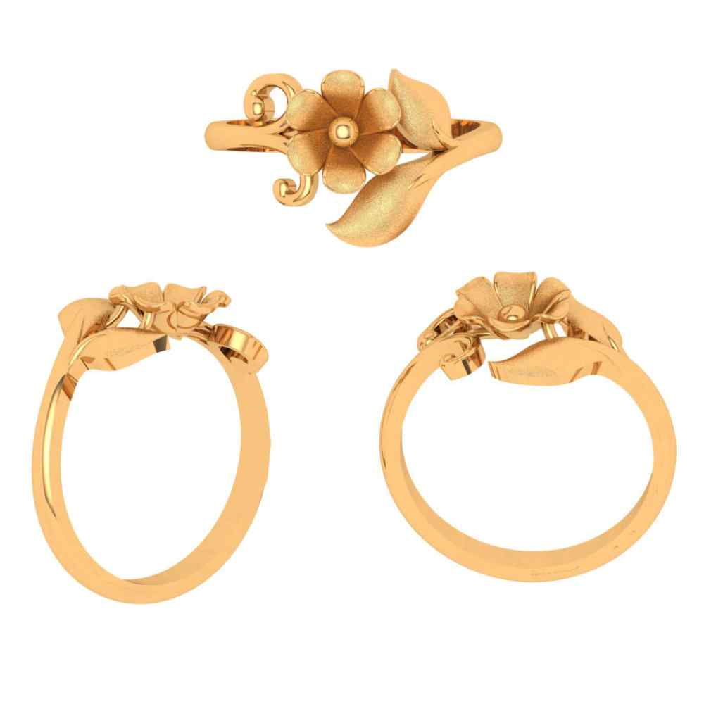 Graceful Elevated 22k Gold Leaf Ring – Andaaz Jewelers
