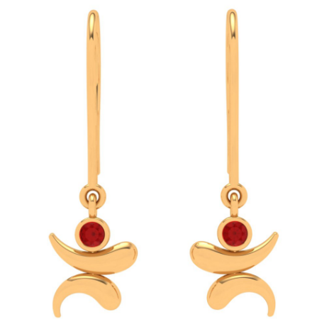 Buy 22K Red Gemstone Gold Earrings | Goldlites Collection