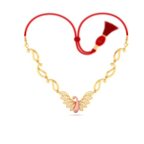 22K Bird Shaped Elegant Gold Necklace Design