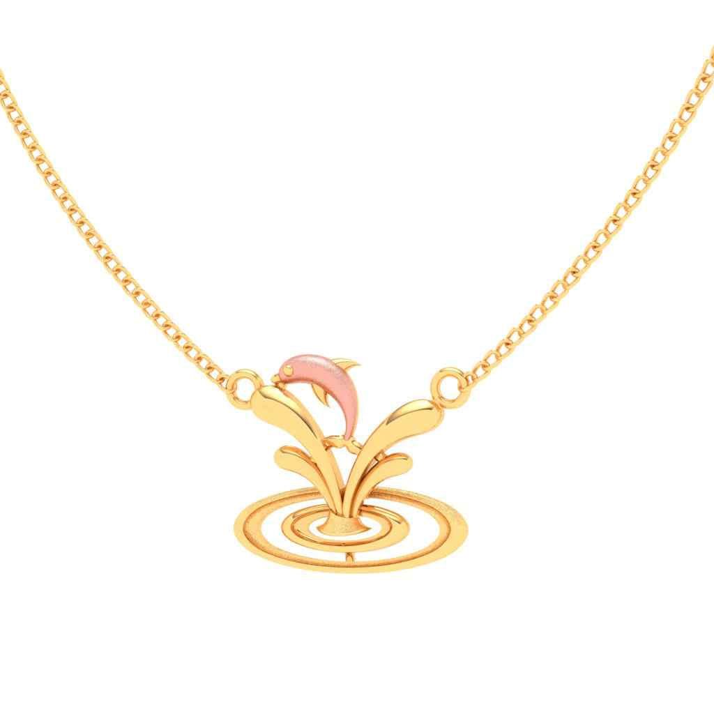 10K Tri-Tone Gold Dolphin Pendant | Peoples Jewellers