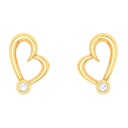 Splendid 22k Gold Heart Shape Studd Earrings