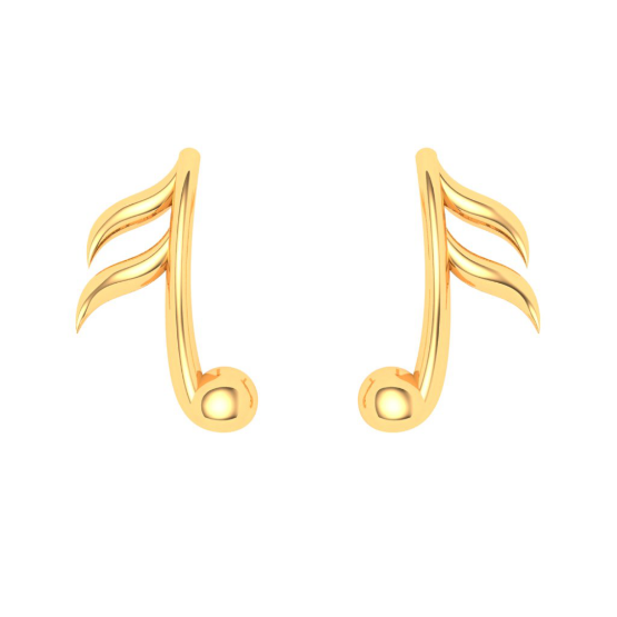 10K GOLD MUSIC NOTE STUDS | Minimalist earrings gold, Stud earrings,  Minimalist earrings