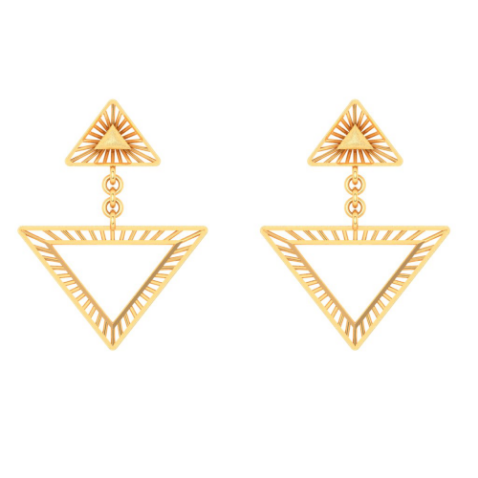 Gold Triangle Blank Earring Bezel Set Base Shiny Gold Plated Brass Earring  Stud Base (10mm blank) G33207