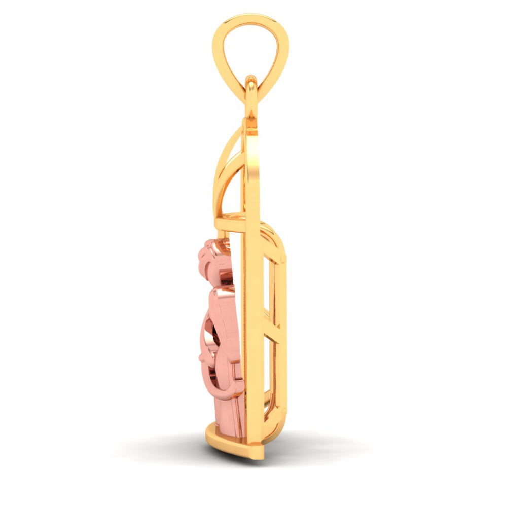 22K Gold Pendant in the shape of a Couple standing in front of a Window from Online Exclusive Collection 