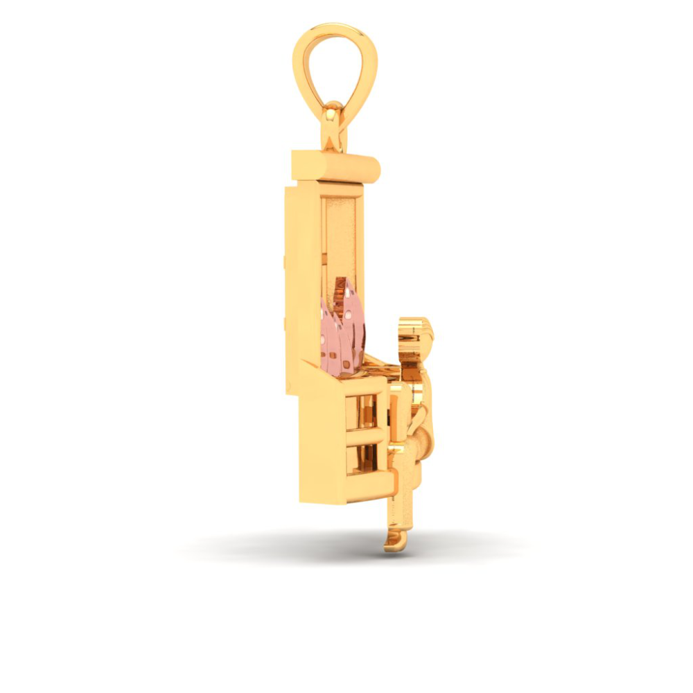 22K Gold Pendant in the shape of a boy gazing through a window from Online Exclusive Collection 