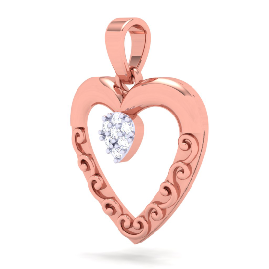 22K heart shaped gold pendant with a white stone from Online Exclusive