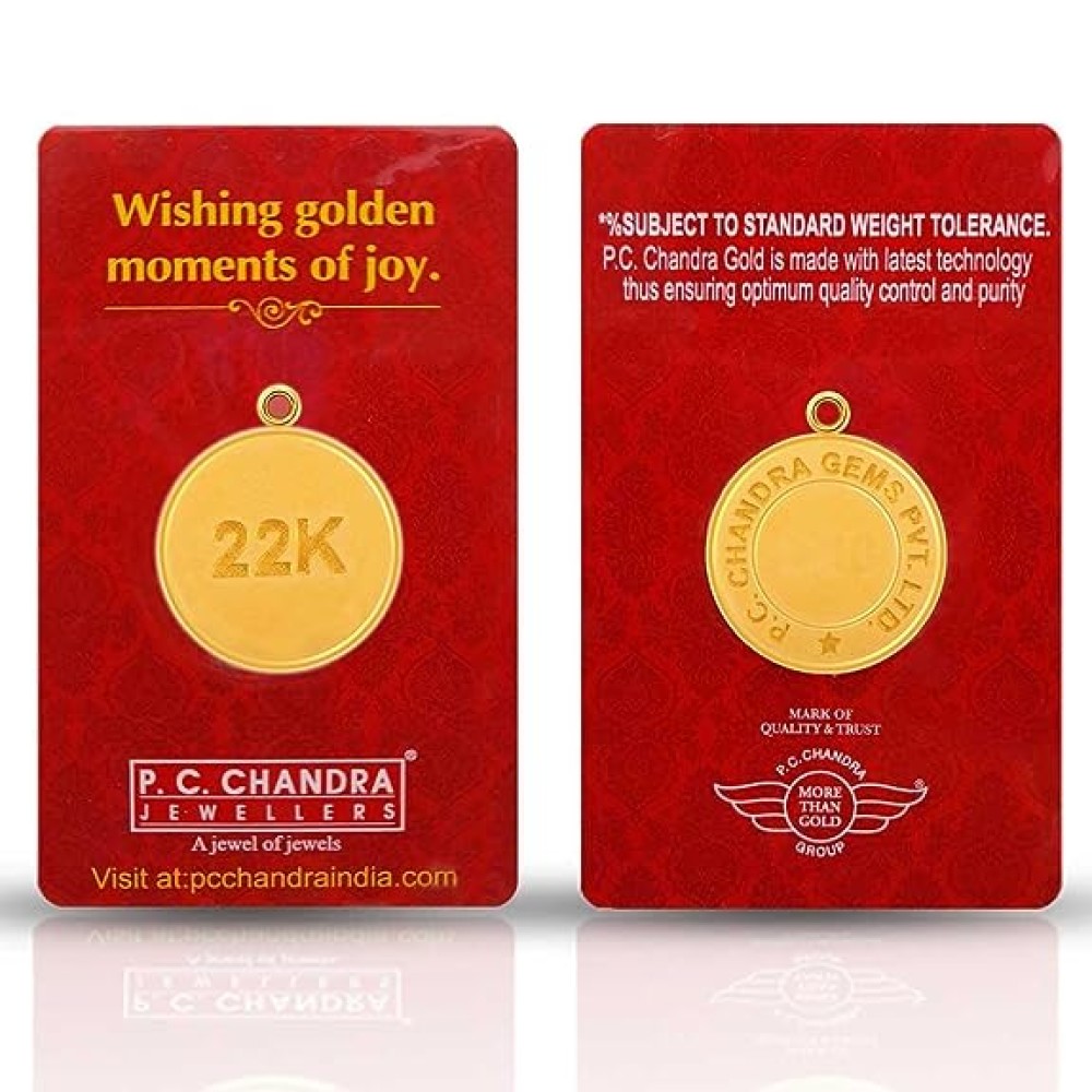 1 gm 22k gold coin pendant