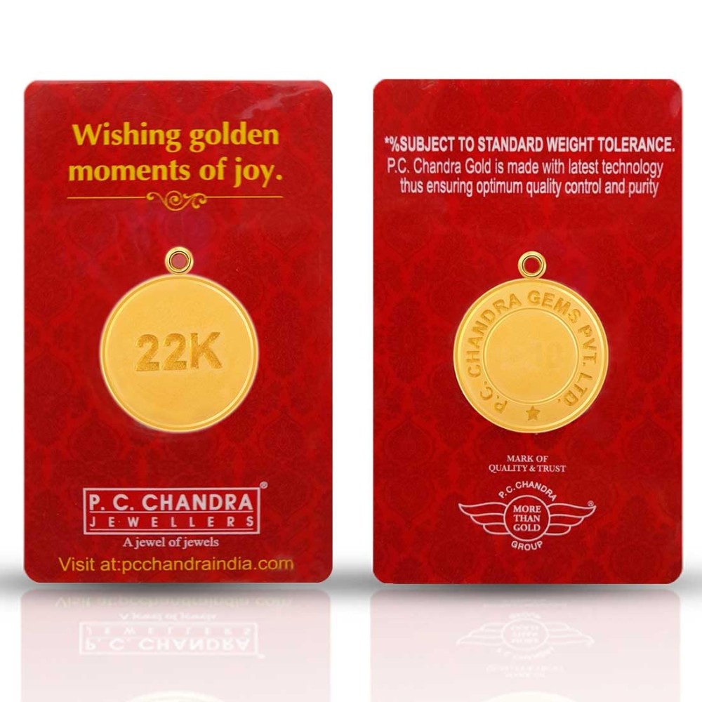 2 gm 22k Gold Coin Pendant