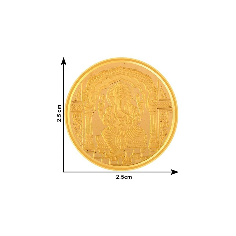 22k (916) 10 gm Ganesh Yellow Gold Coin