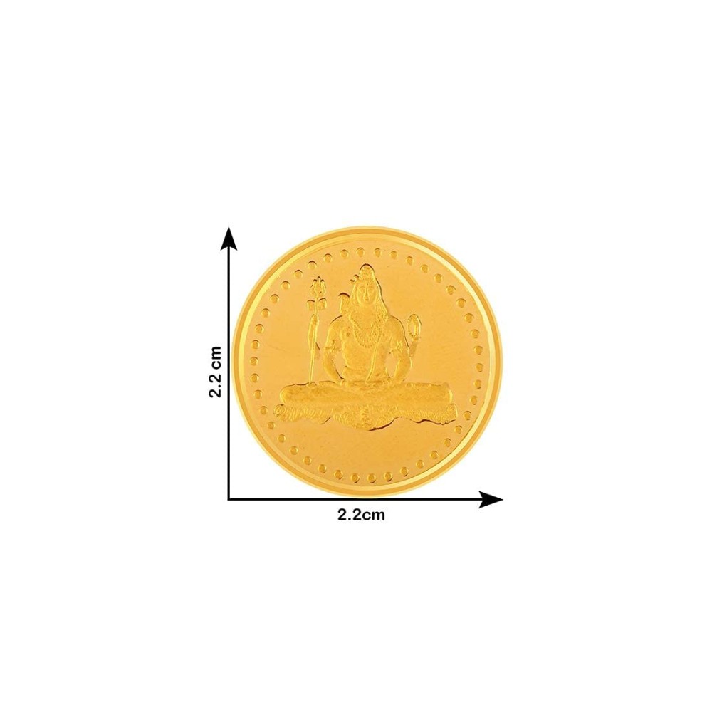 22k (916) 5 gm Shiv Yellow Gold Coin