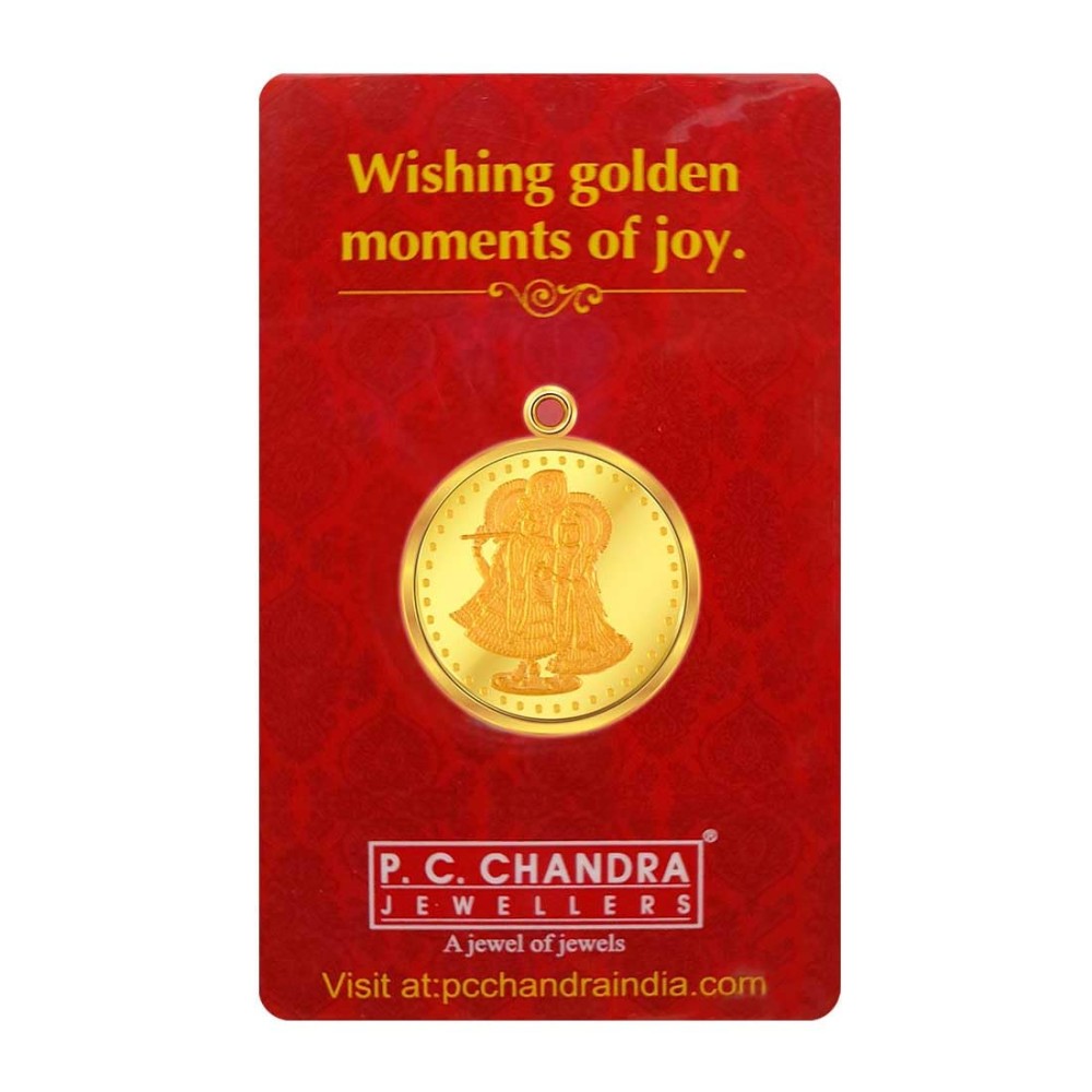 22k (916) 10 gm Radha-Krishna Yellow Gold Coin